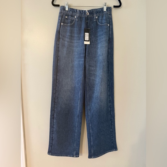 RAG & BONE MIRAMAR Terry Wide Leg Pant in Petra XS NWT Viral Sweatpant Jean - Picture 2 of 5